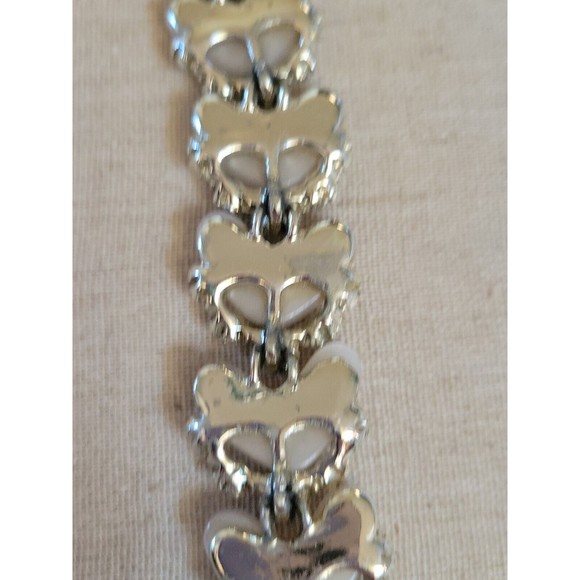 Vintage BSK Heart Shaped Moon Glow Thermoset Rhinestone  Bracelet Missing Stones - Picture 13 of 16